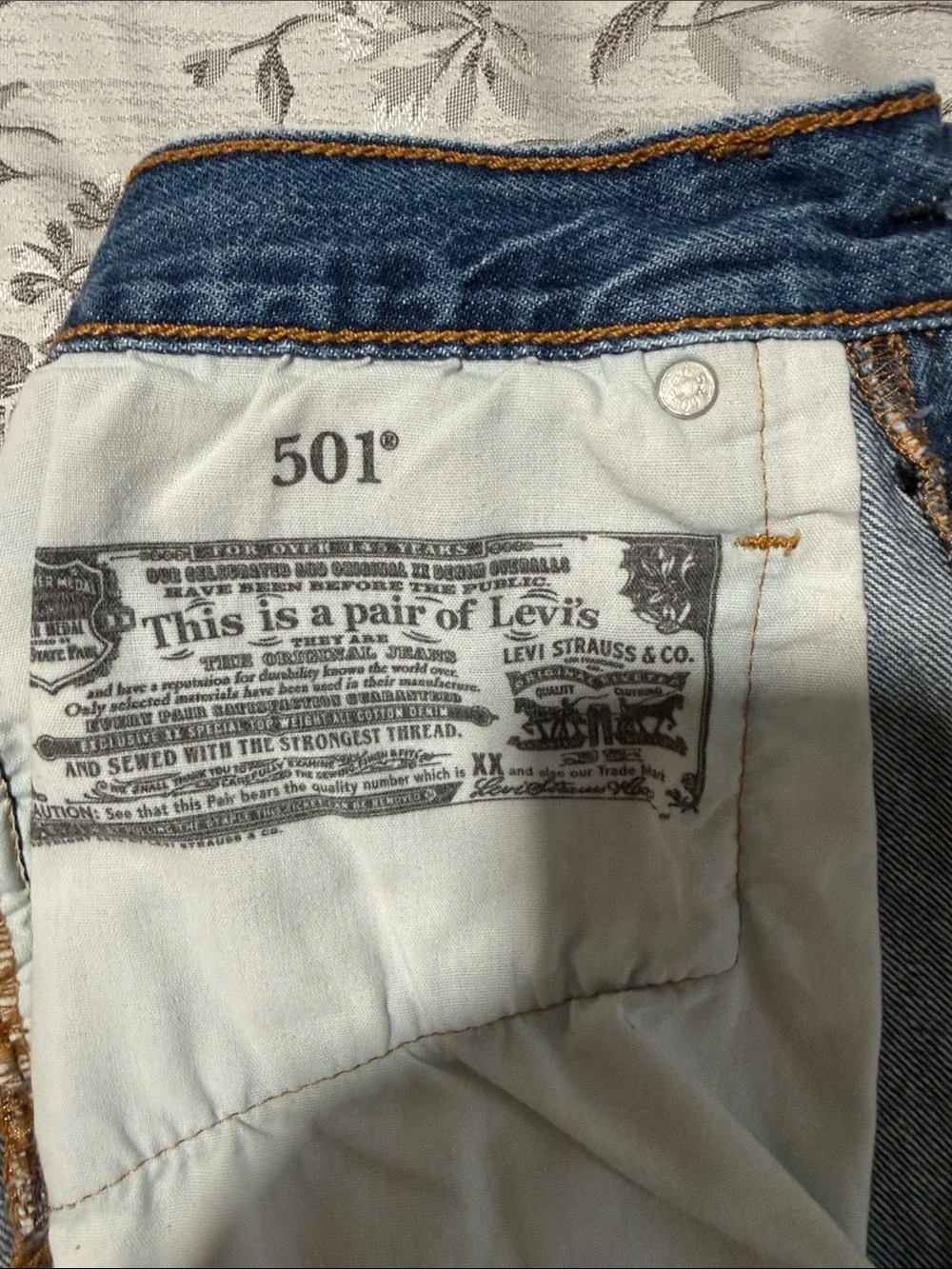 Levi's 501 Blue Distressed Cutoff Jean Shorts